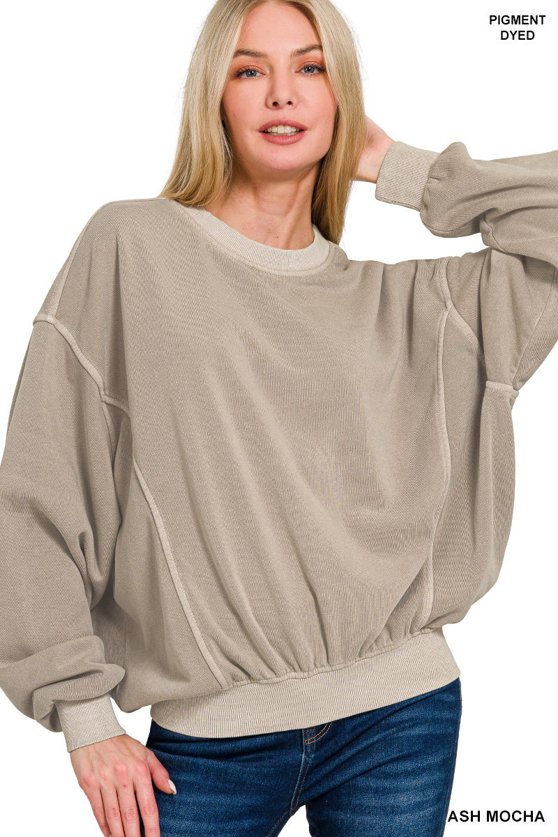 SOFT FLEECE PIGMENT DYE PULLOVER