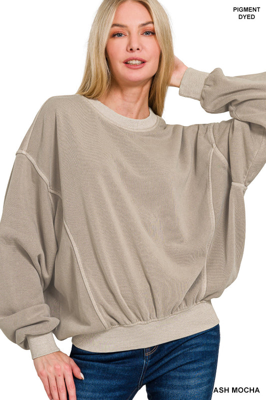 SOFT FLEECE PIGMENT DYE PULLOVER