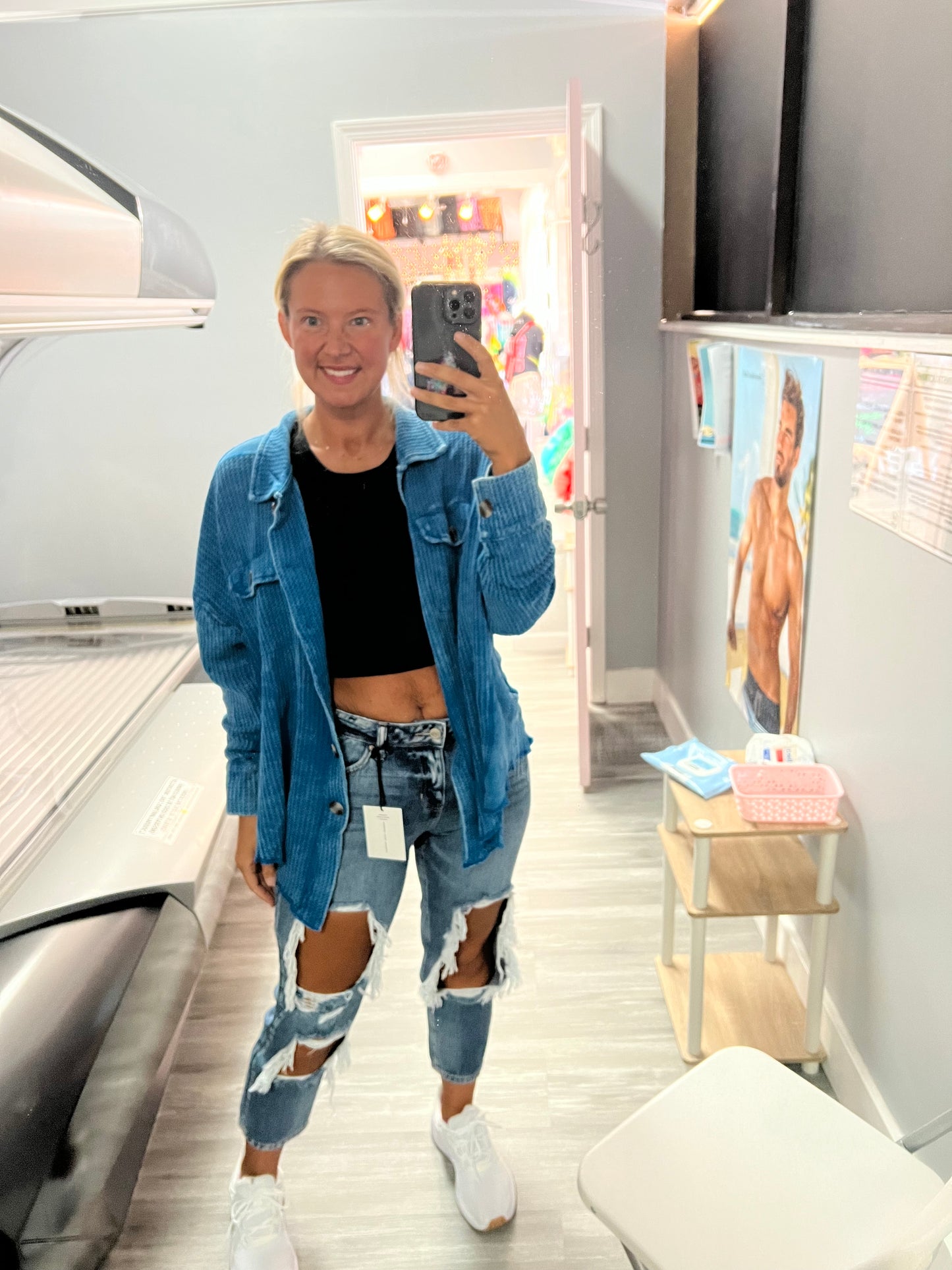 Zenana Blue Button Up