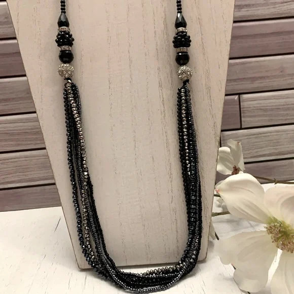 Jacqueline Kent Necklace Cinderella Black/Pink-White/Clear/Brown