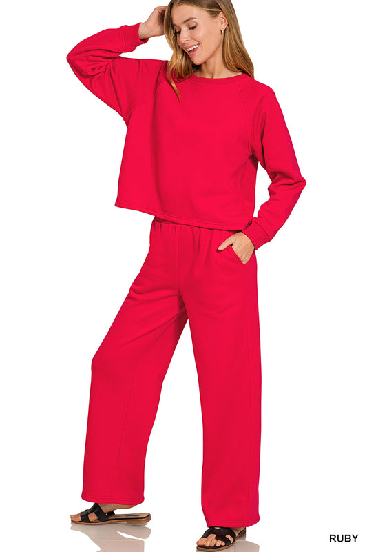 Fleece raglan sleeve set