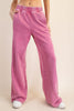 MINERAL WASHED RIBBED SIDE WIDE PANT