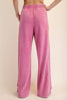 MINERAL WASHED RIBBED SIDE WIDE PANT