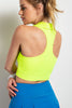 BUTTER COLLARED CROPPED SPORTS TANK WITH V-NECK