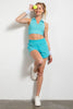 BUTTER COLLARED CROPPED SPORTS TANK WITH V-NECK