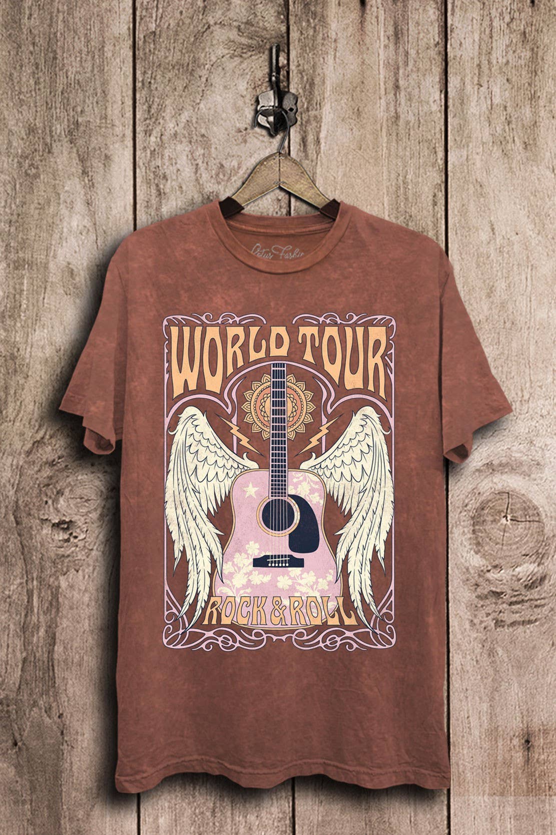 World Tour Rock Roll Graphic Top