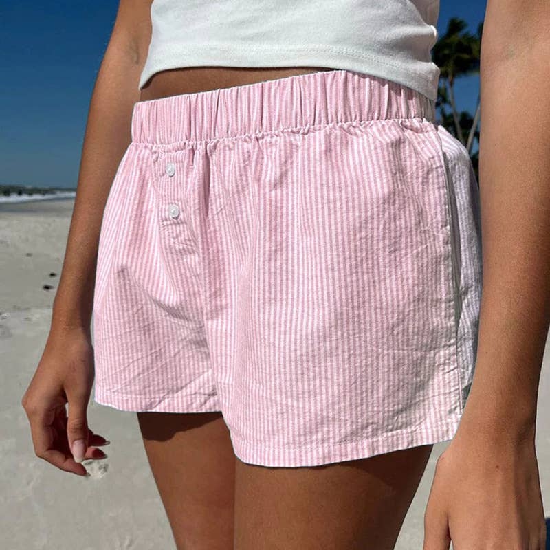 Striped Pull-On Boxer Shorts