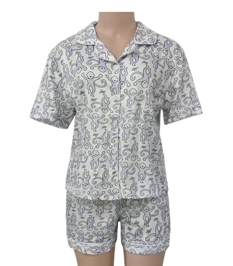 Cartoon Animal Print Comfy Sleepwear Set