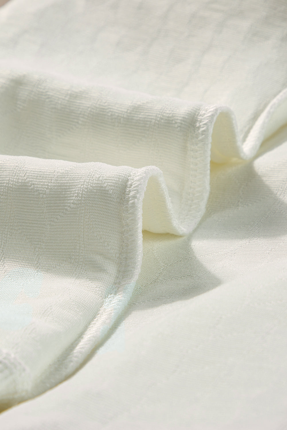 White XOXO Chenille Letter Patch Quilted Sweatshirt