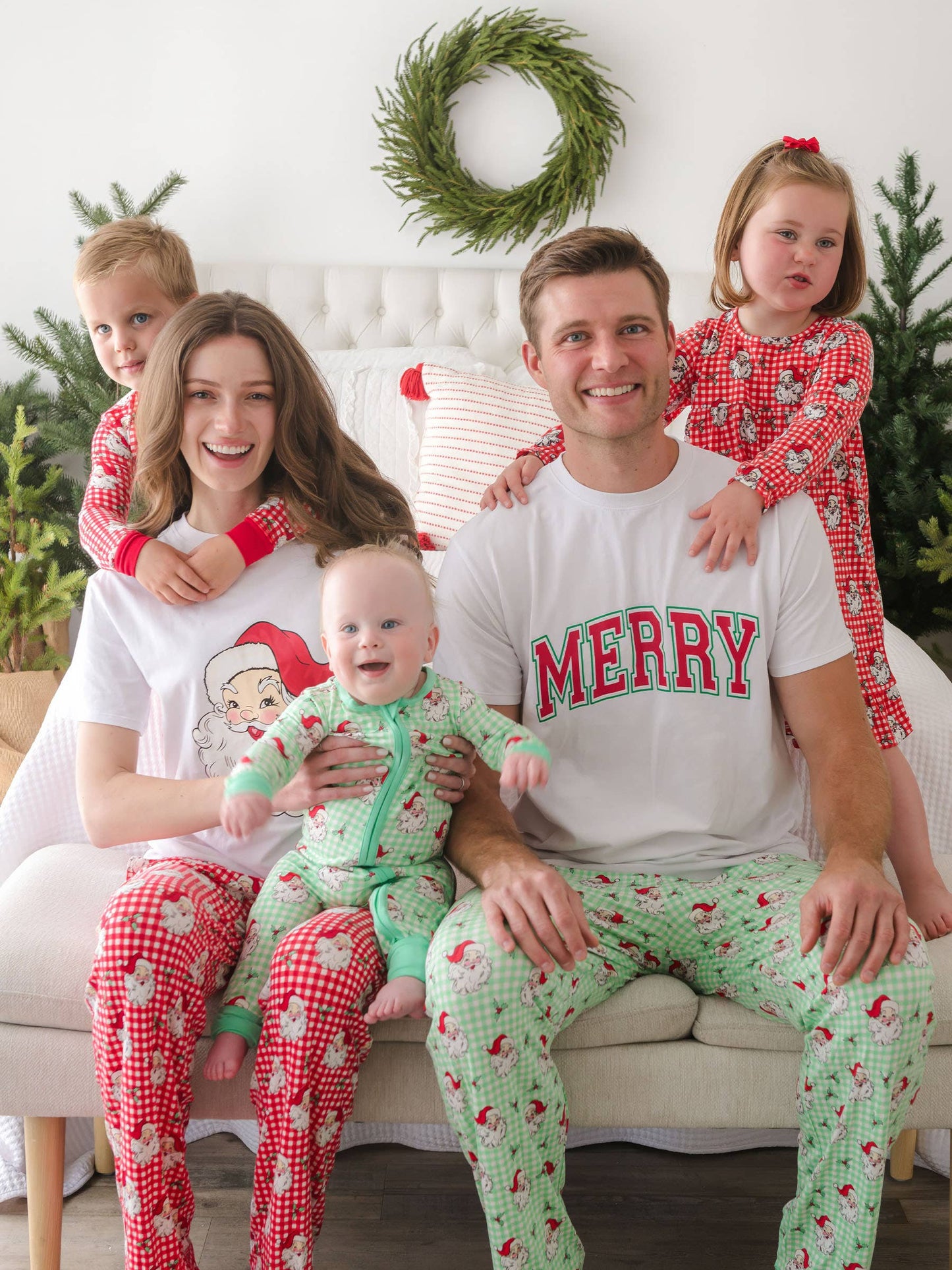 SoftSnooze™ Adult Bamboo Viscose Red Dear Santa Pajama Pants