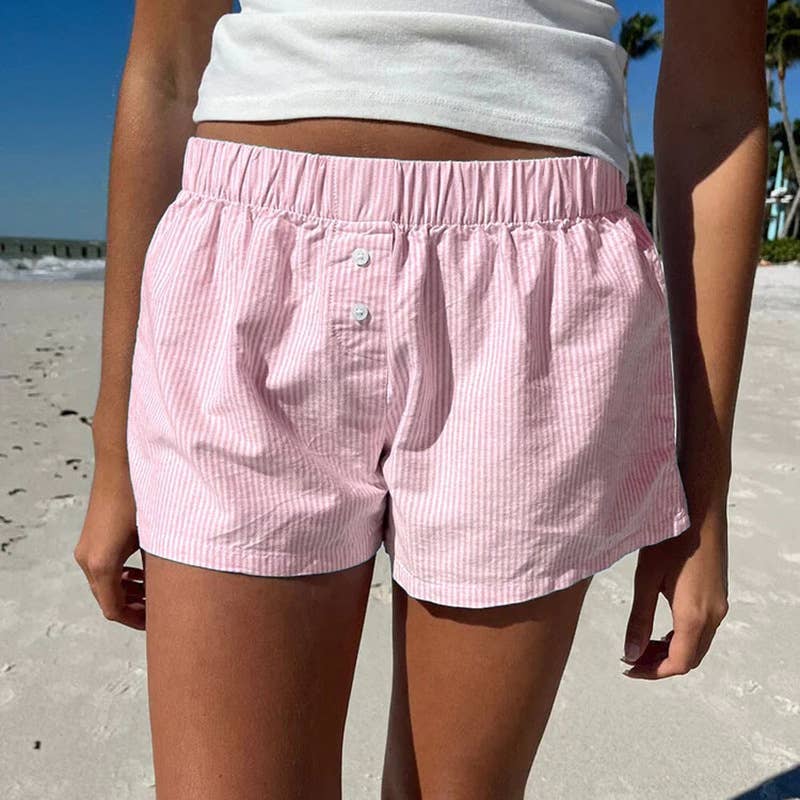 Striped Pull-On Boxer Shorts