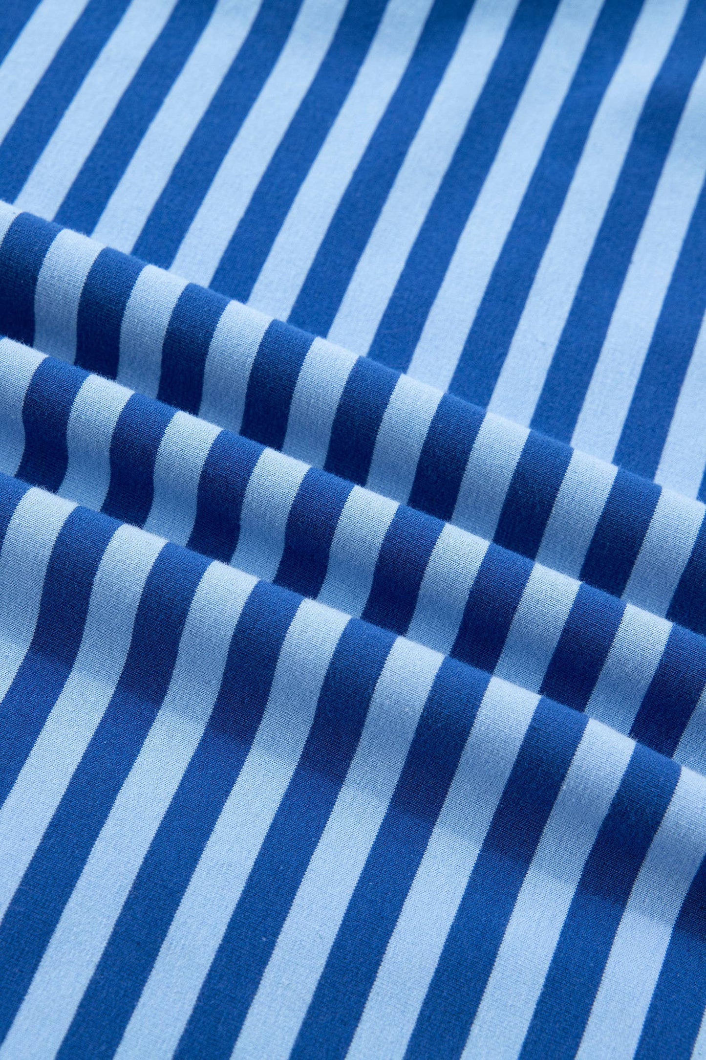 Stripe Long Sleeve Pullover Elastic Waist Shorts Set (S-XL)