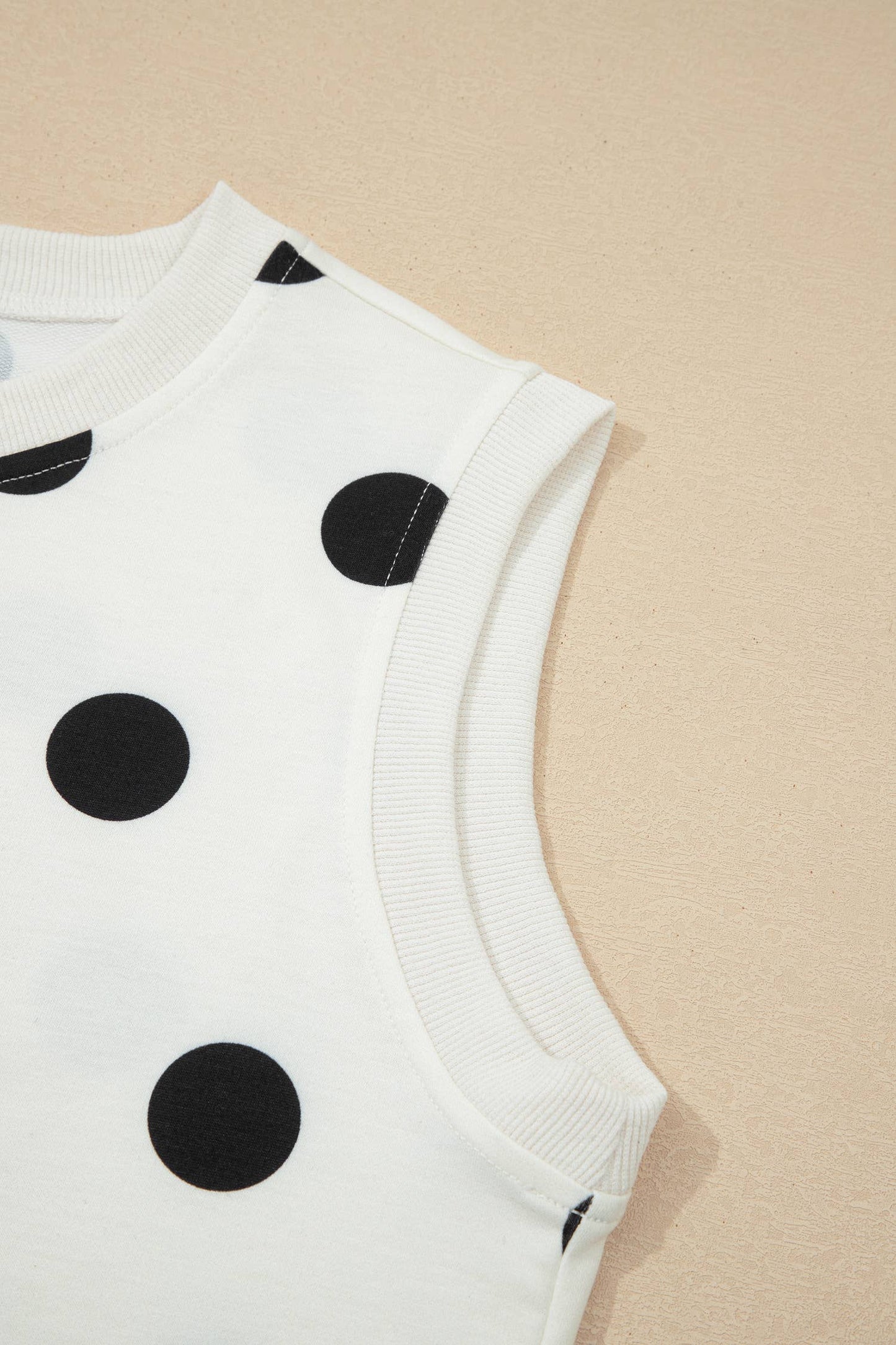 Plus Polka Dot Print Tank Split Mini Skort 2pcs Set (S-4X)
