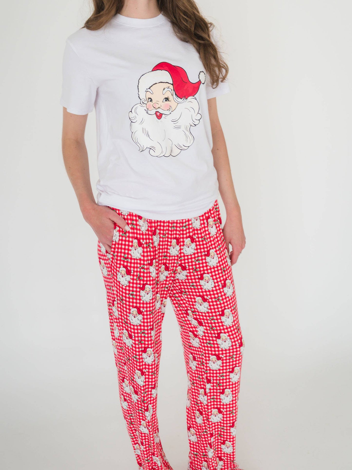 SoftSnooze™ Adult Bamboo Viscose Red Dear Santa Pajama Pants