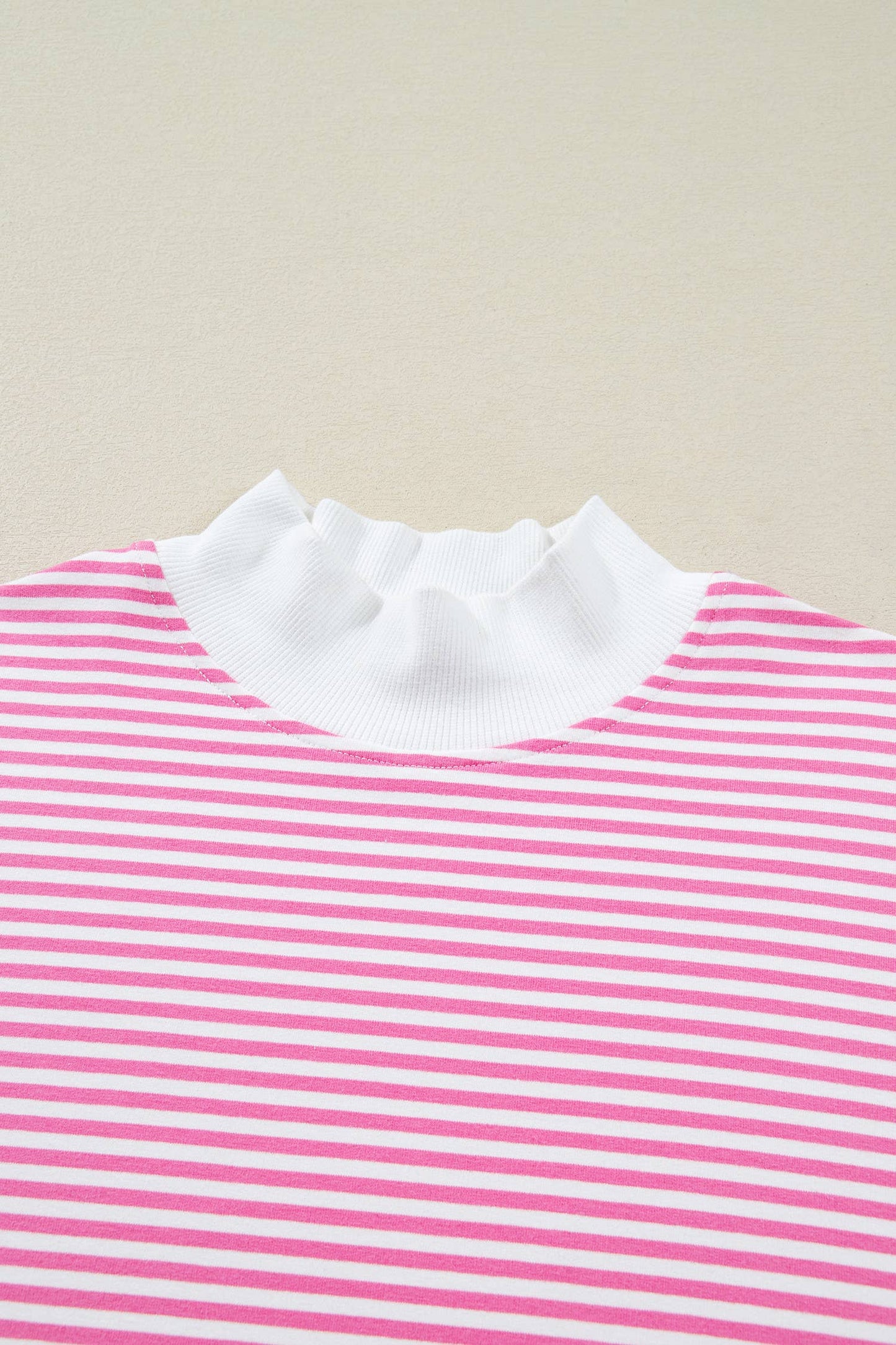 66Stripe Oversize Mock Neck Sweatshirt and Shorts Set (S-XL)