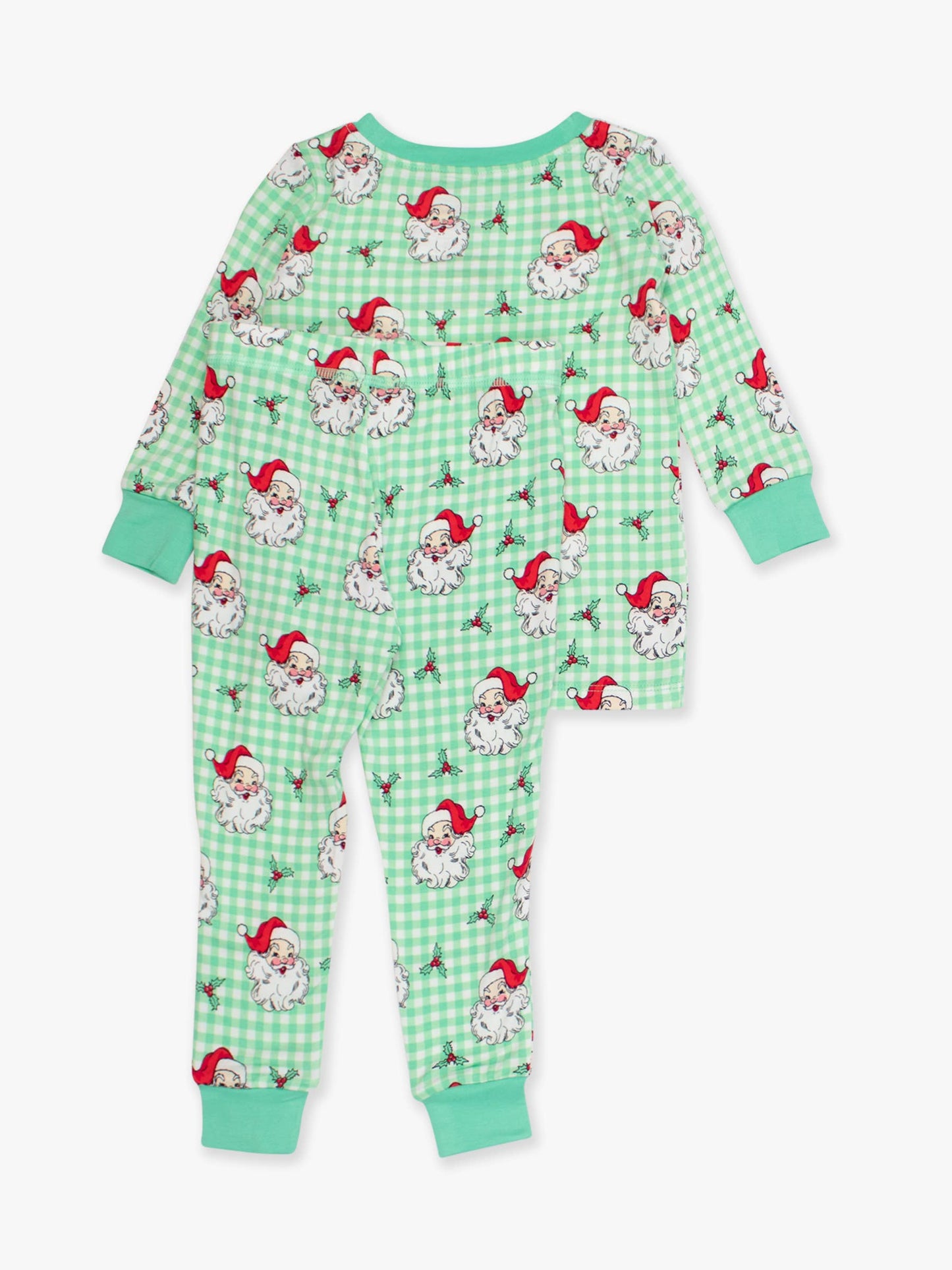 SoftSnooze™ Kids Bamboo Viscose Green Dear Santa Long Sleeve Pajama Set