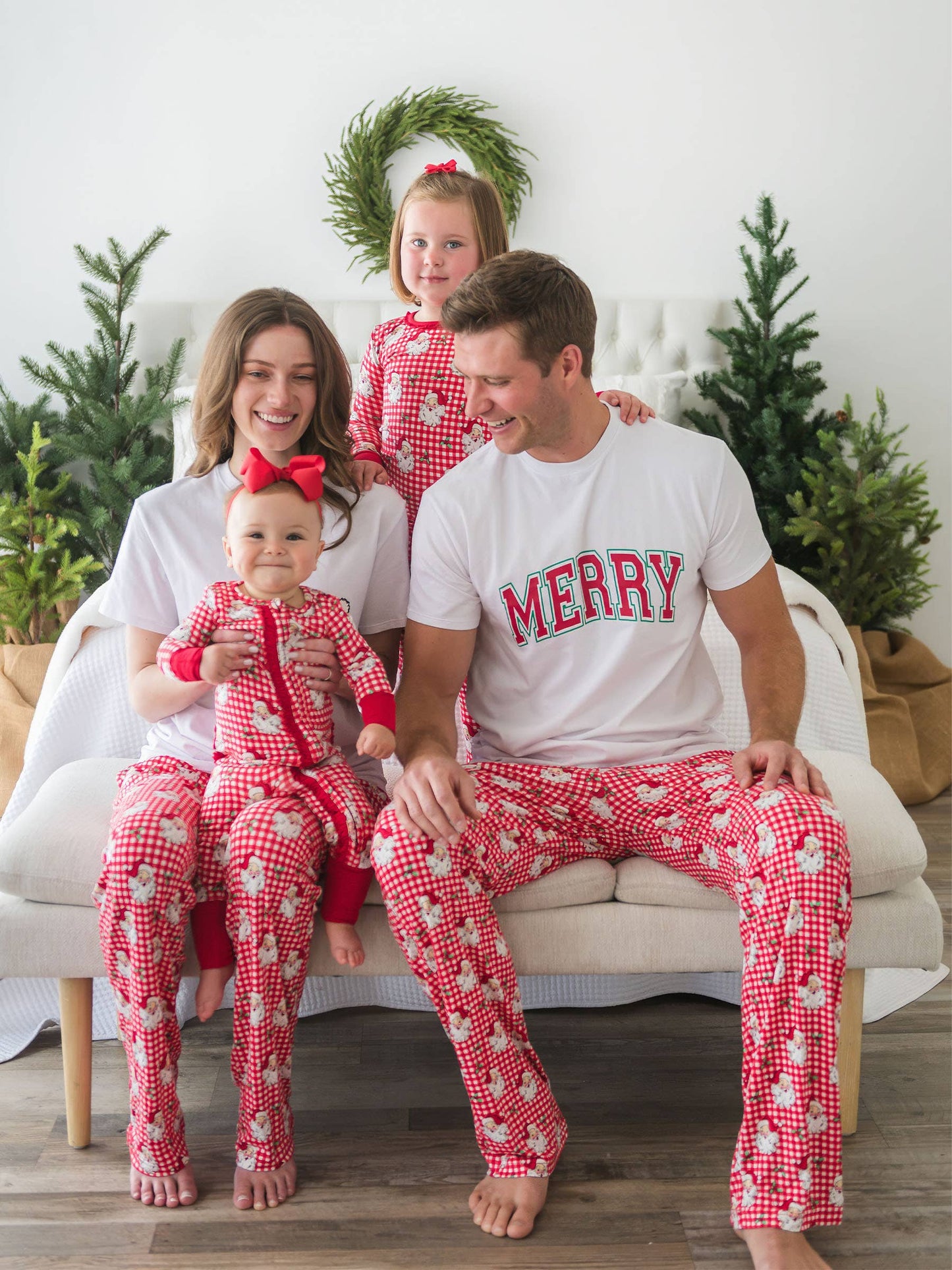 SoftSnooze™ Adult Bamboo Viscose Red Dear Santa Pajama Pants