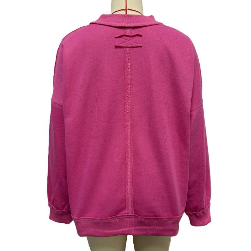 Drop Shoulder Exposed Seams Crewneck Sweatshirt