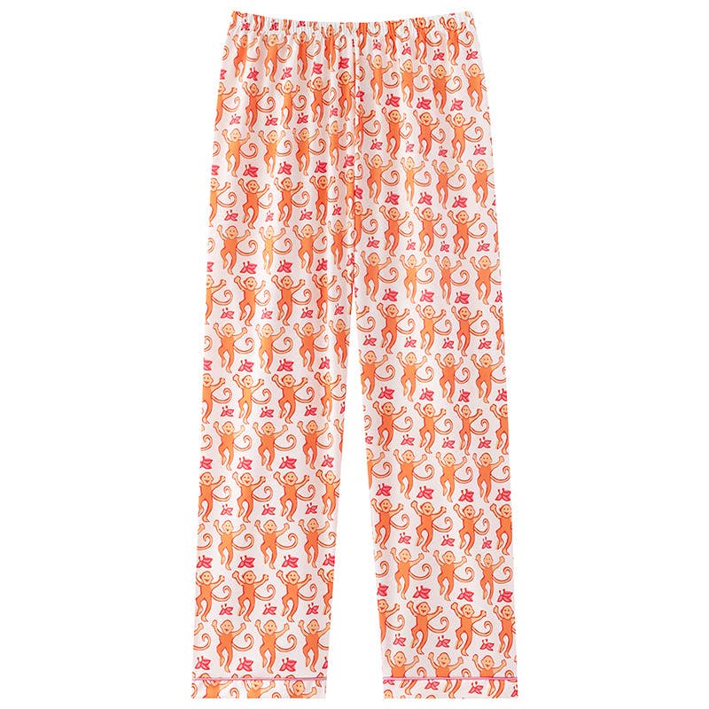 Cute Comfy Monkey Print Long Sleeve Pajama Set