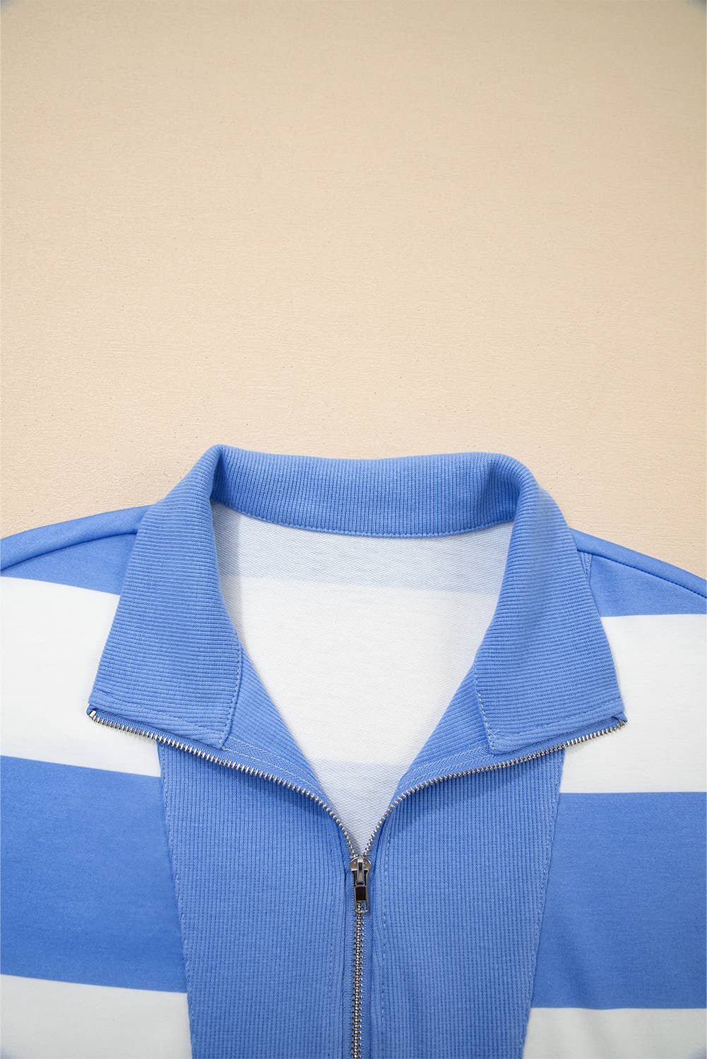 Stripe Seam Half Zip Tee and Casual Shorts 2pcs Set (S-4X)