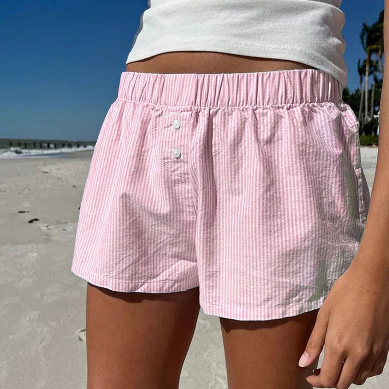 Striped Pull-On Boxer Shorts