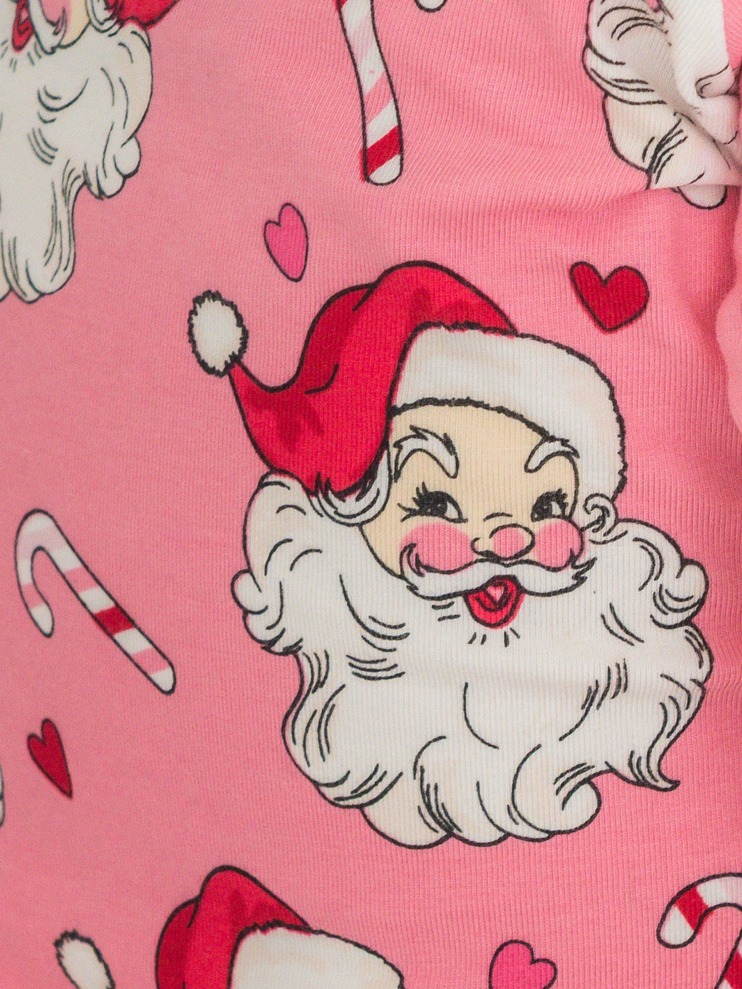 SoftSnooze™ Baby Girls Modal Blend Pink Santa Joy Footed Ruffle One Piece Pajama