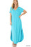 V-NECK SHORT SLEEVE MAXI DRESS